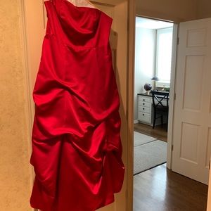 Strapless red dress. David’s Bridal sz 18 w/jacket
